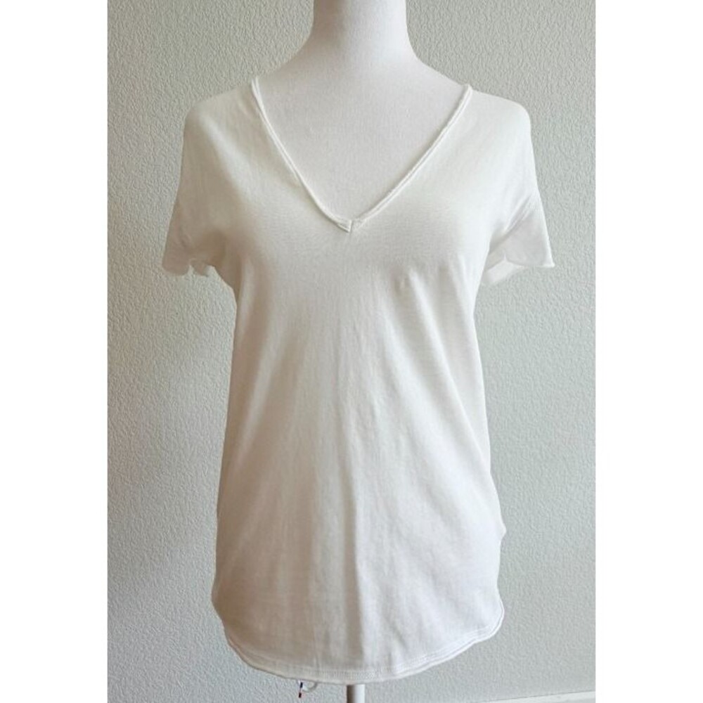 Zadig & Voltaire White Story Fishnet Lace Peace Sign Tee Shirt Size S NWT